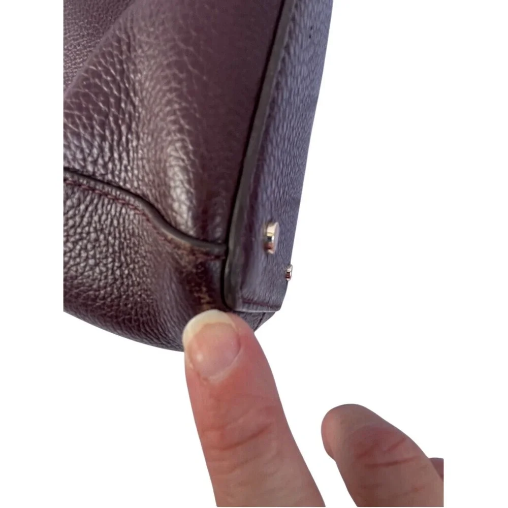Kate Spade Burgundy Pebbled‎ Leather Top Handle Satchel Bag